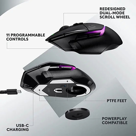 Logitech G502 X PLUS LIGHTSPEED Wireless Gaming Mouse – RGB, HERO 25K
