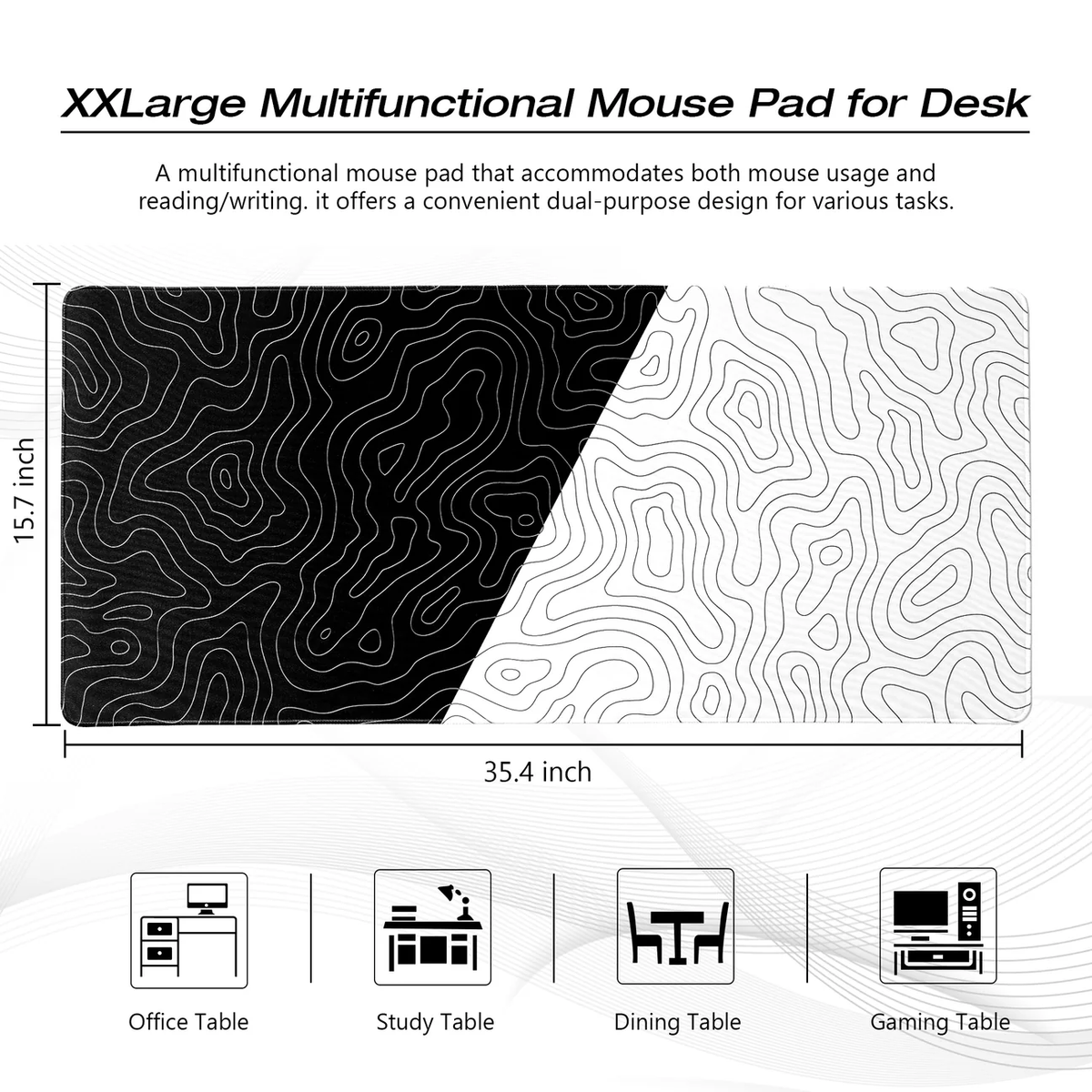 XVX Kanagawa Large Gaming Mouse Pad Desk Mat