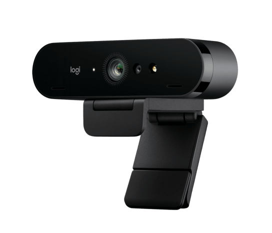 Logitech Brio 4K webcam graphite angled view