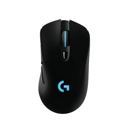Logitech G703 LIGHTSPEED wireless gaming mouse black front view