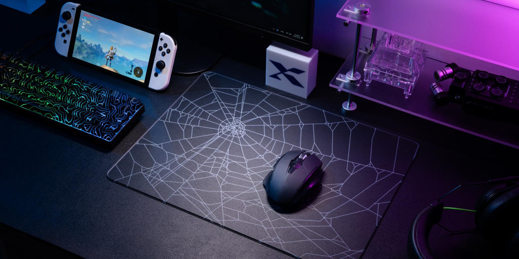 XVX Spider Web Black tempered glass mouse pad official image