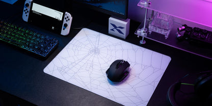 XVX Spider Web White tempered glass mouse pad official image