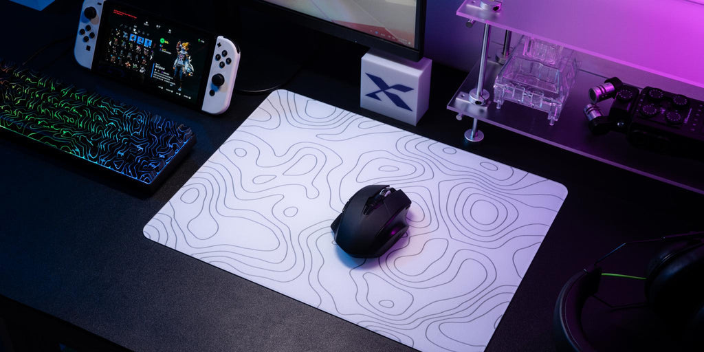 XVX Topographic White tempered glass mouse pad official image
