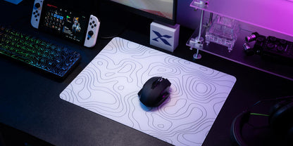 XVX Topographic White tempered glass mouse pad official image